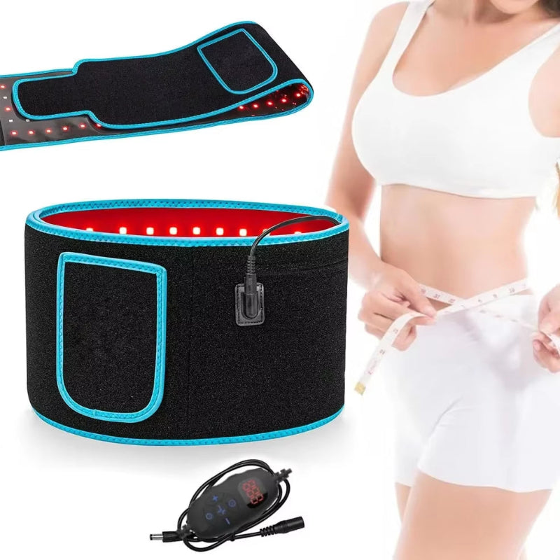 Red &Infrared LED Light Therapy Belt 850Nm 660Nm Back Pain Relief Wrap Burn Fat Belt Slimming Machine Waist Heat Pad Full Body