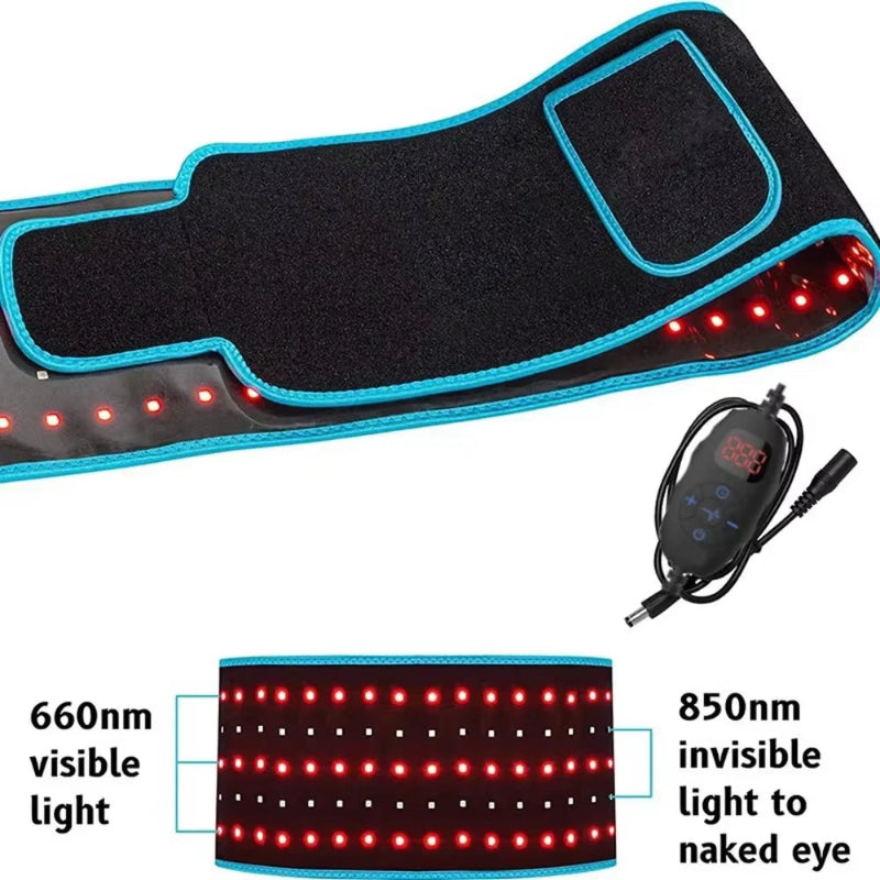 Red &Infrared LED Light Therapy Belt 850Nm 660Nm Back Pain Relief Wrap Burn Fat Belt Slimming Machine Waist Heat Pad Full Body